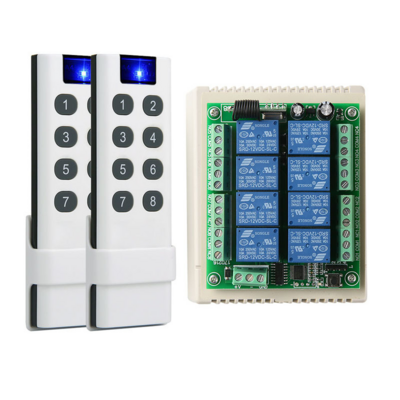 8CH Relay Module RF Wireless Remote Control Switch DC 12V 24V & 433MHz Remote Control System Receiver Transmitter