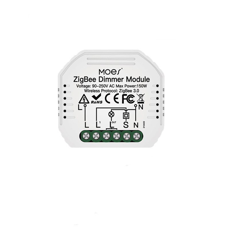 Tuya ZigBee 3.0 Mini Smart Wifi Light Dimmer Switch 100-240V 1-way Control Relay Automation Modules Work With Alexa Google Home