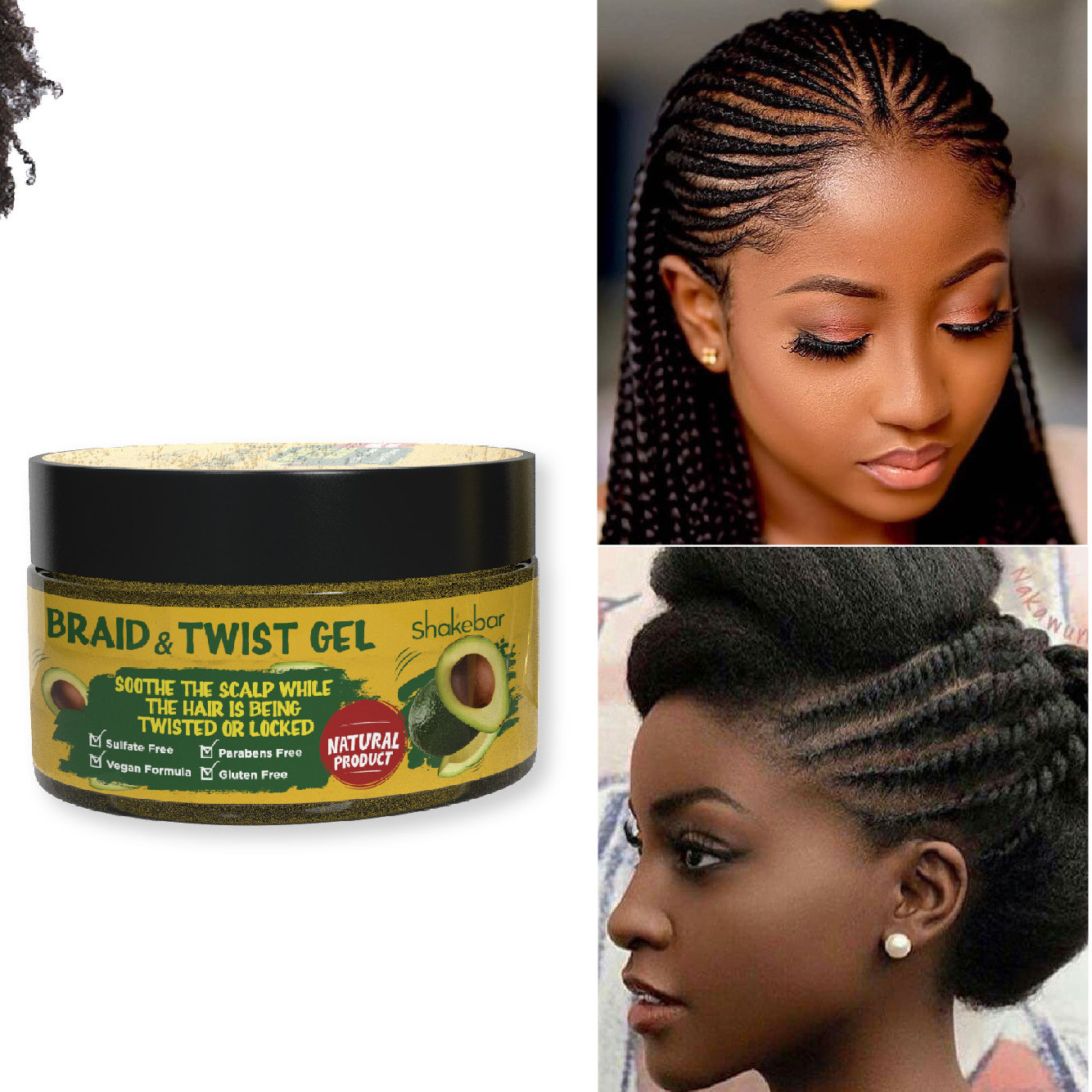 Wholesale High Quality Private Label hair lock and twist gel organic natural hold with great price