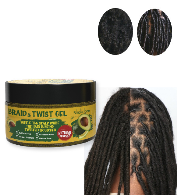 Hot selling wholesale transparent  lock and twist gel with strong  hold for braiding gel for african