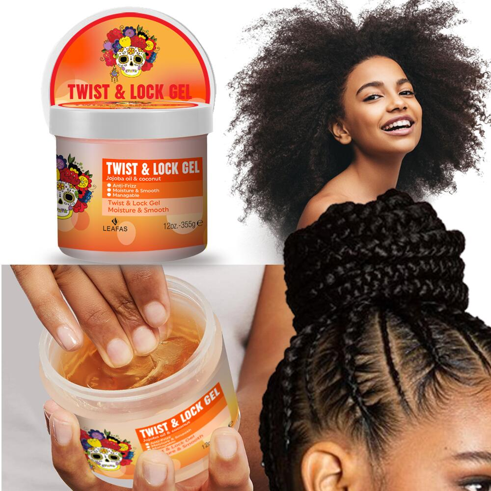 Private Label Wholesale Organic Hair Styling No Flake Strong Hold Twist Lock Braid Gel Hair Gel Edge Control For African