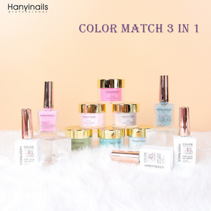 wholesale private label Nail art best designs pearl color match 3in1 ema acrylic nail gel polish and dipping powder set