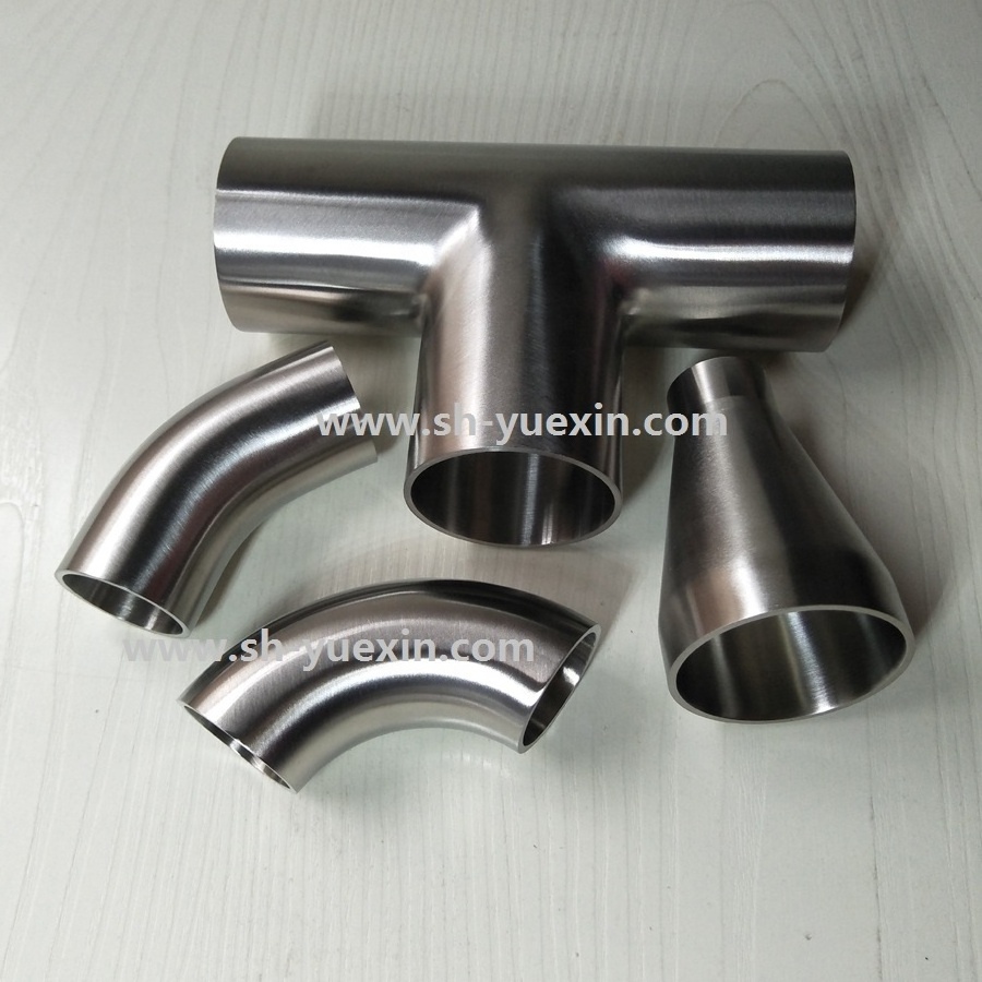 Sanitary Food grade Vacuum bend Tube crosses Stainless steel bend pipe fittings flange