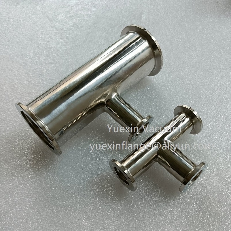 KF Vacuum reducer Equal stainless steel KF40 Equal Tee pipe fitting 45 degree lateral flange fittings & components