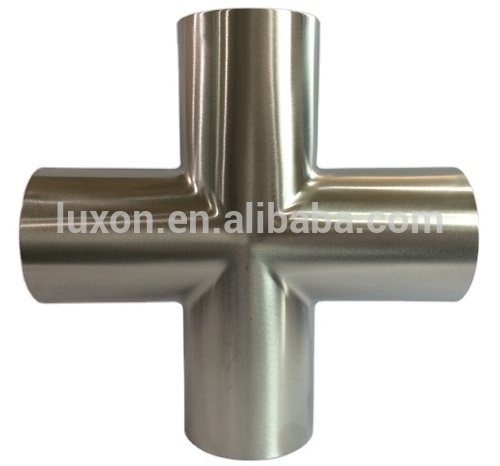 Sanitary Food grade Vacuum bend Tube crosses Stainless steel bend pipe fittings flange