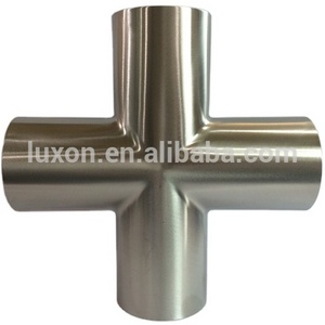 Sanitary Food grade Vacuum bend Tube crosses Stainless steel bend pipe fittings flange