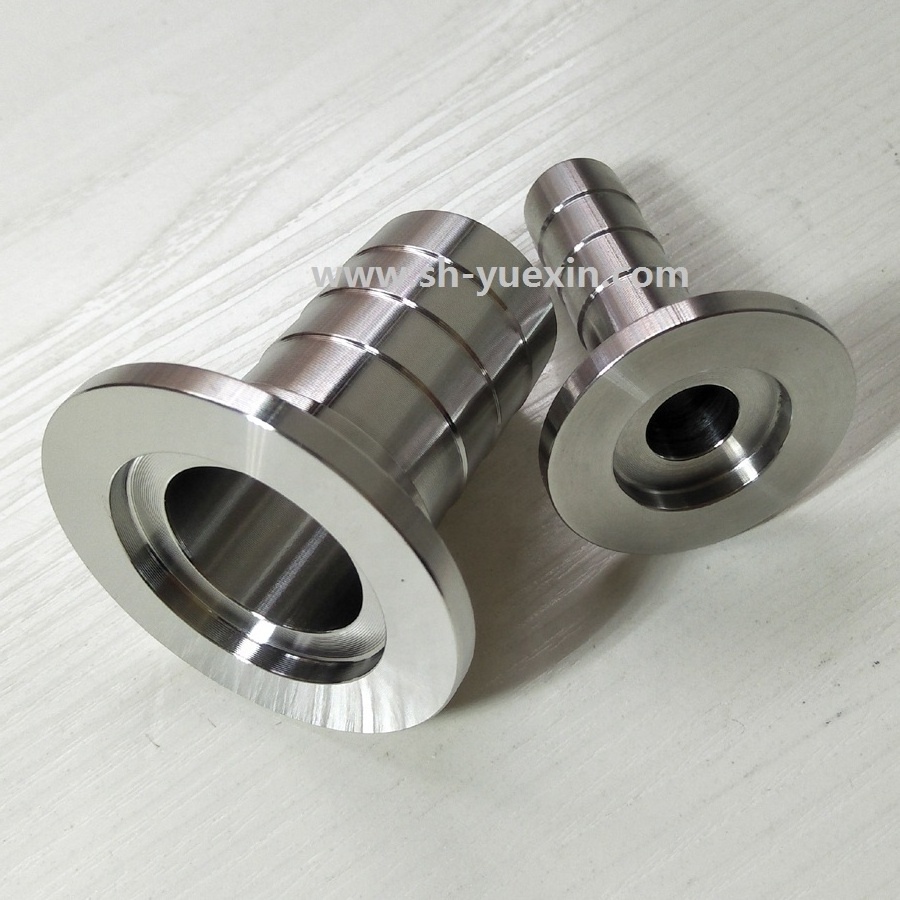 Vacuum sanitary Rubber hose nozzle adaptor Barb KF flange vacuum SS304 straight PVC KF hose adapter