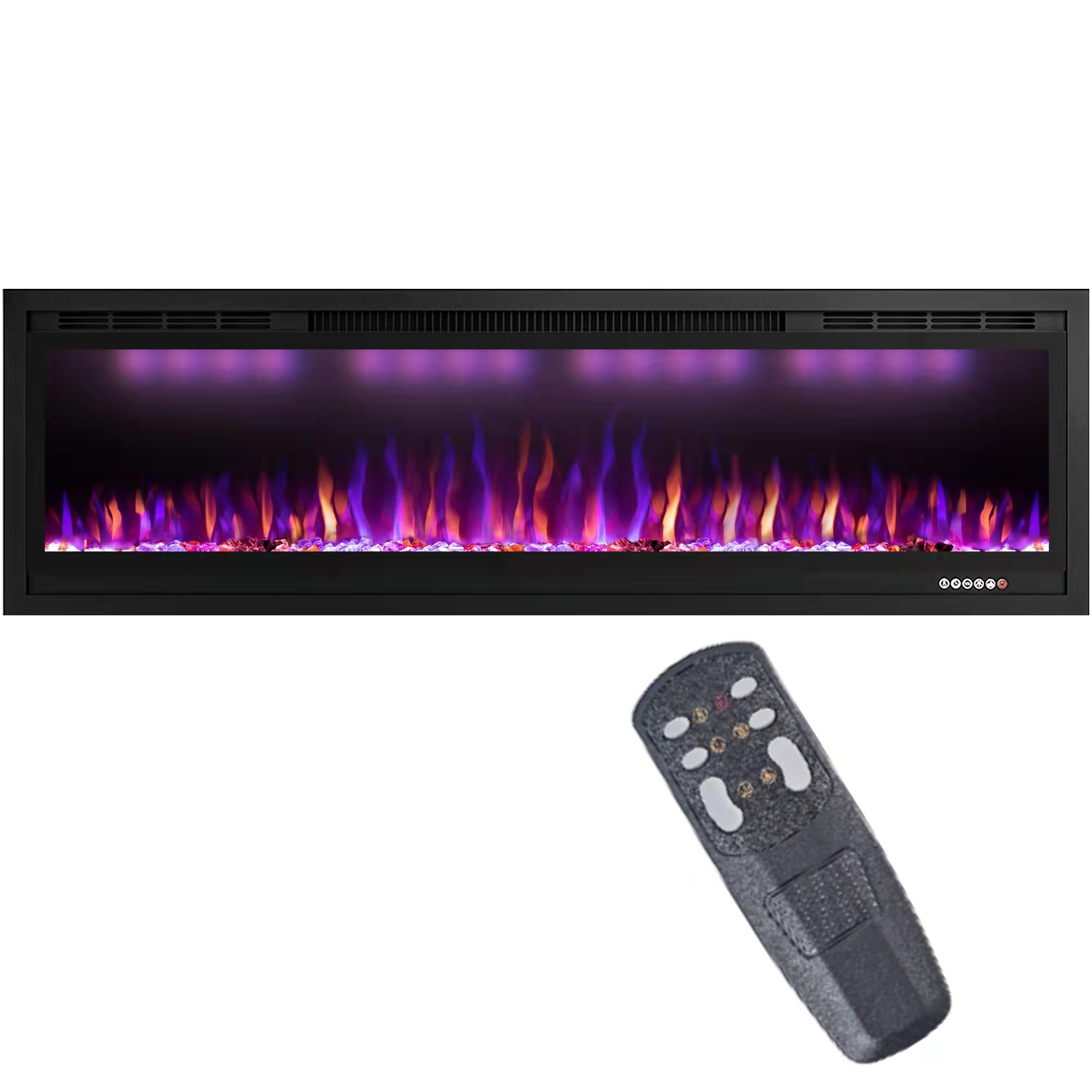 Luxstar 50 Inch Factory Hot Sale LED Electric Fireplace with 3 Colors Top Light Electric Fire Places to Warm and Decor