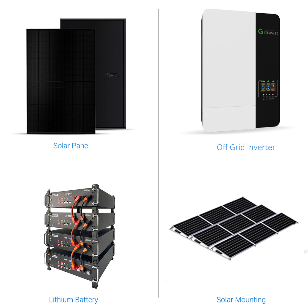 Lovsun solar electricity off grid Work with Battery 6000W Complete Solar System Solution solar panel kit 10000w off grid