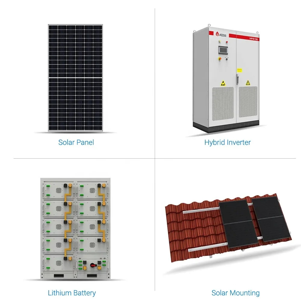 ATESS ESS Commercial Solar Battery Power Inverter Storage PV Kit 100kw 1MW Generator Hybrid Grid Solar Energy System