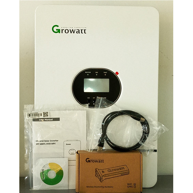 Growatt off grid inverter with mppt charger controller 3kw 5kw SPF 3000 5000 TL HVM 24v 48v 230v solar inverter Growatt 3kw 5kw