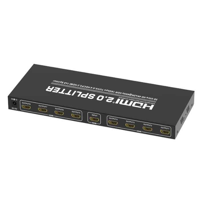 Full HD 4K 60hz HDMI 2.0 Splitter 1 in 8 out UltraHD Switcher 1x8 HDCP 2.2 video audio 8-Port HDMI splitter