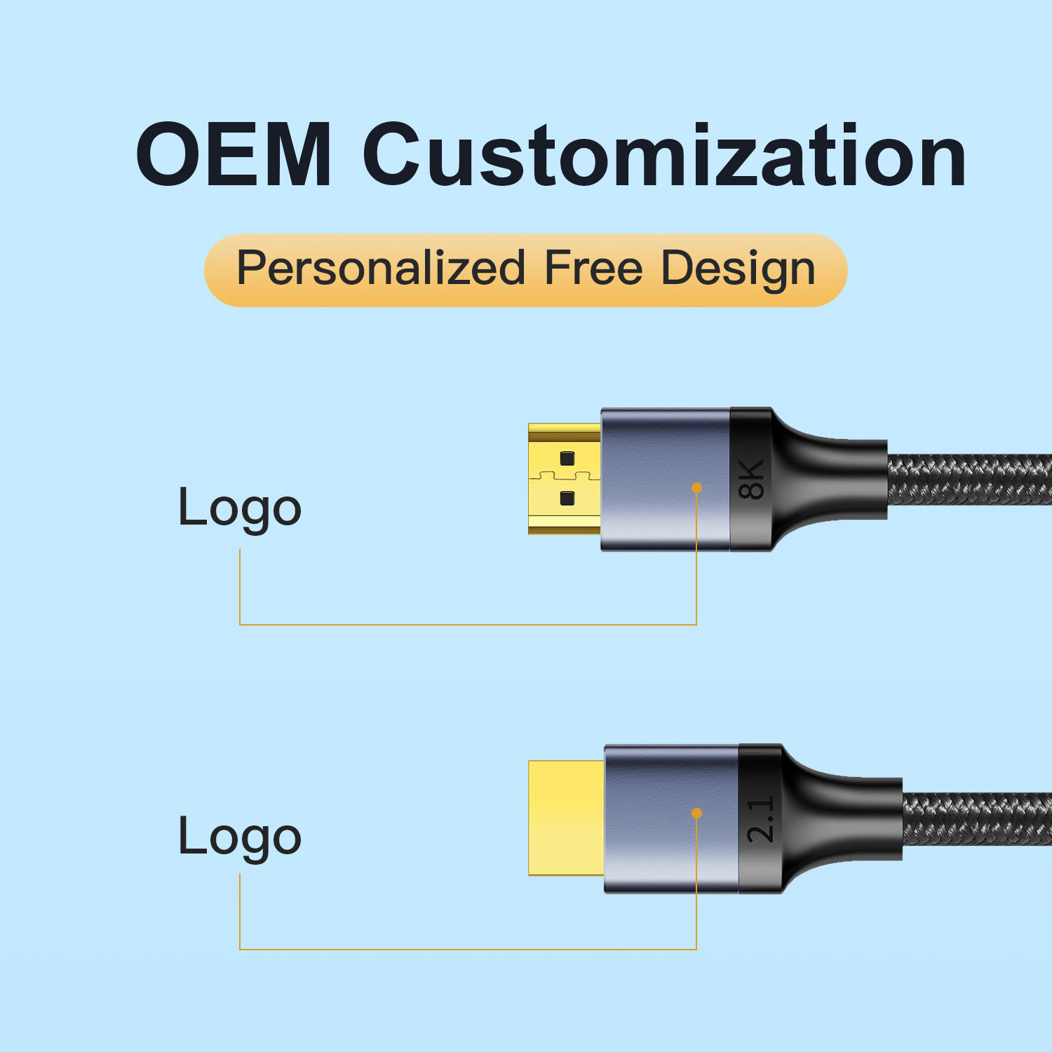 Mindpure OEM customized 8K 60hz HDMI Cable 4K 120hz UHD Braided Nylon HDMI 2.1 Cable Cord for Sony TVs PS5 Gaming Monitor Roku