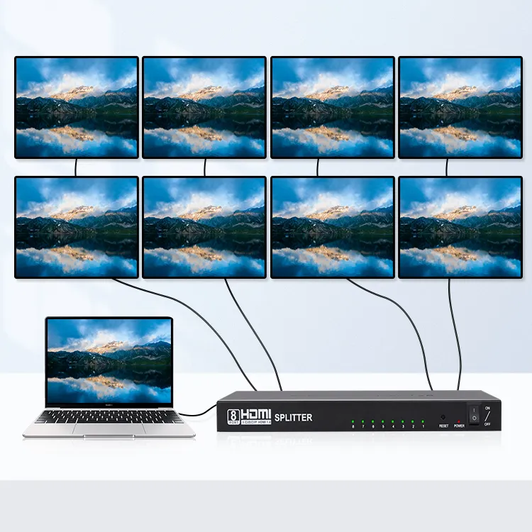 Full HD 4K 60hz HDMI 2.0 Splitter 1 in 8 out UltraHD Switcher 1x8 HDCP 2.2 video audio 8-Port HDMI splitter