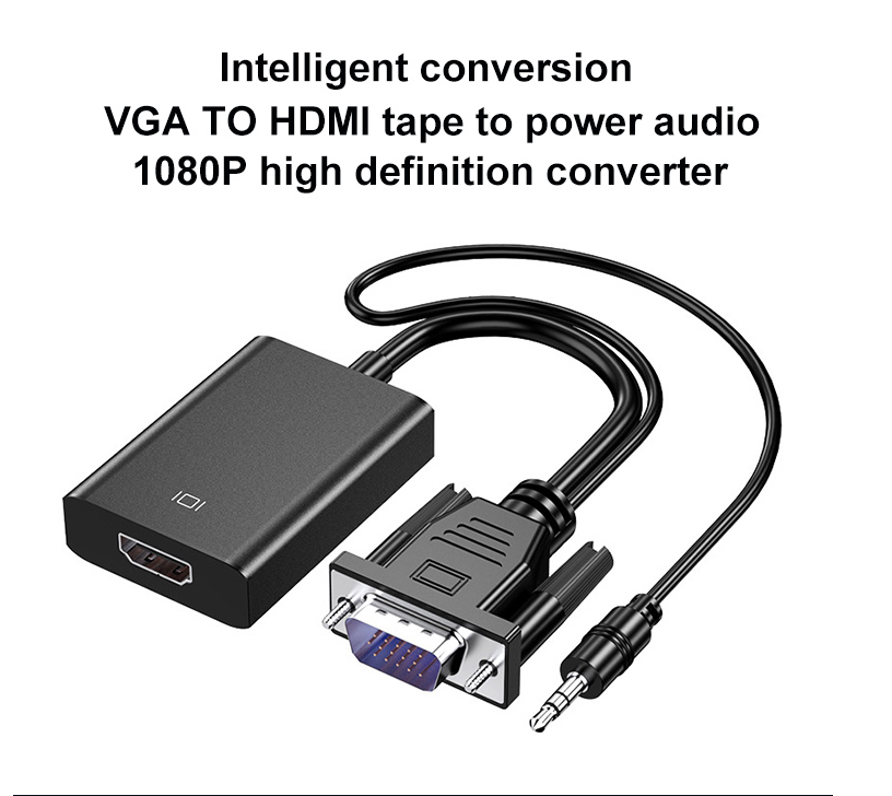 1080p 60Hz adaptor vga male to female hdmi adaptor converter with 3.5mm Audio power supply Cable VGA to HDMI Adapter