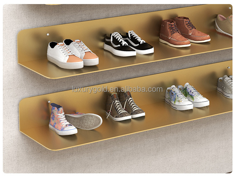 Customized Stainless Steel Shoe Shelf Wall Mounted Display Rack Organizer Nordic Space-Saving Decorations Display Rack