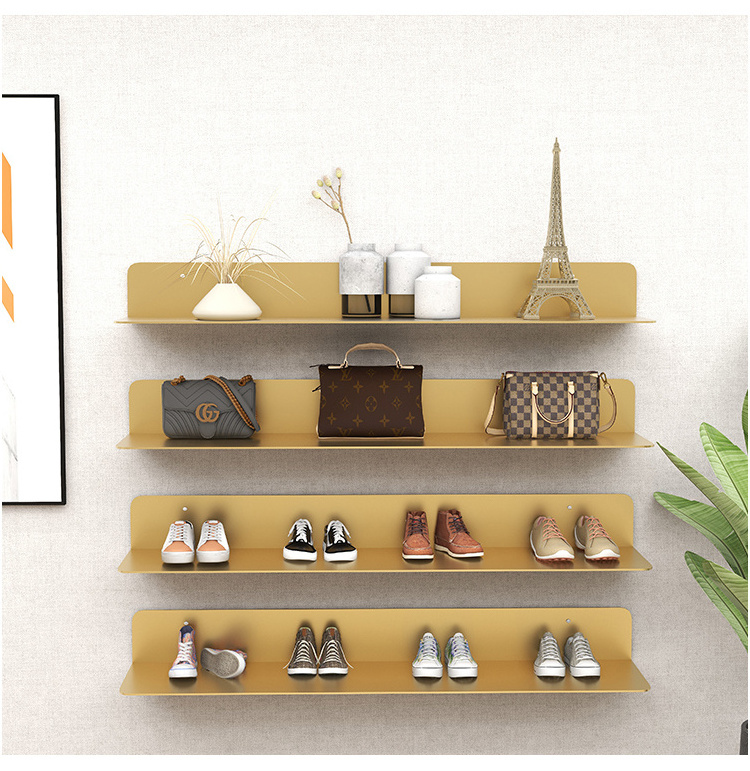 Customized Stainless Steel Shoe Shelf Wall Mounted Display Rack Organizer Nordic Space-Saving Decorations Display Rack