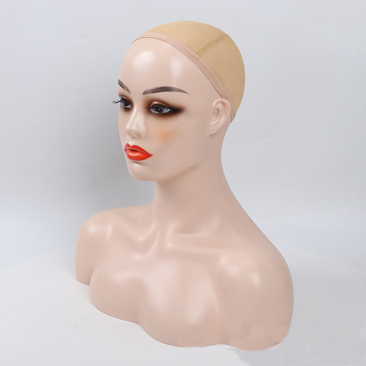 African American Mannequin Head Bust Pvc Mannequin Head With Shoulders Female For Wig Display