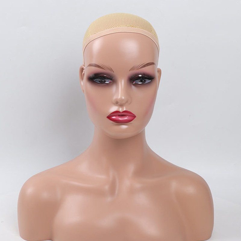 African American Mannequin Head Bust Pvc Mannequin Head With Shoulders Female For Wig Display