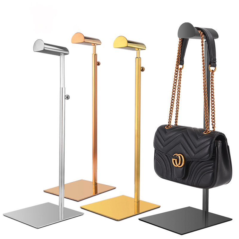 Retail Bags Store Fashion  Design Metal Women Purse Handbag Hand Bag Display Holder Stand Hanging Rack