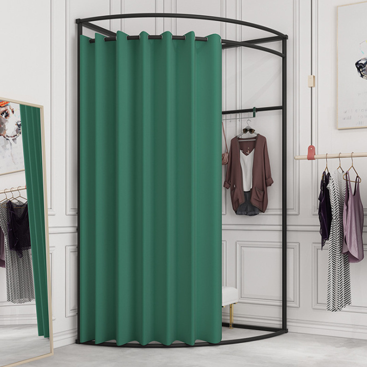 Luxury Dressing Rooms Clothing Retail Shop Modern  Changing Room Metal Boutique Mobile Fitting Room With Curtain