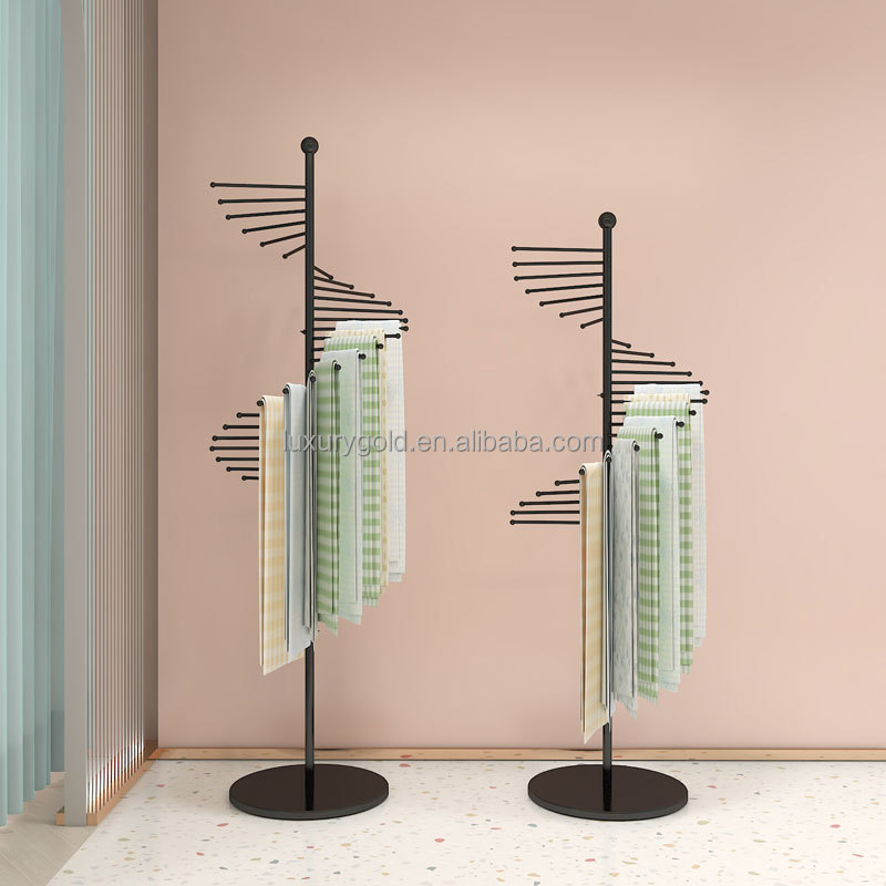 Custom Silk Scarf Display Rack,Floor-To-Ceiling Scarf Rack,Multi-Functional Hanging Scarf Rack For Clothing Store