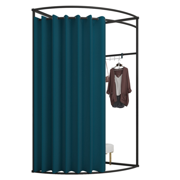 Clothes Retail Shop Modern Luxury Dressing Rooms Changing Room Metal Boutique Mobile Fitting Room With Curtain