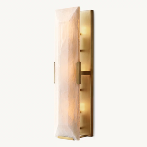 Sunwe Luxury Modern G9 LED Wall Lamp New Design Marble Decorate Lighting Lacquered Burnished Brass Harlow Calcite Sconce