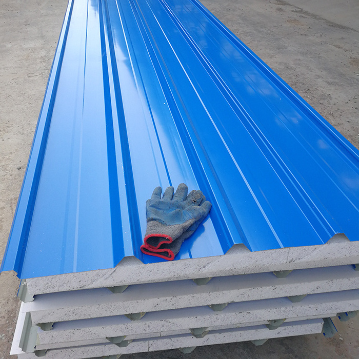 50 mm eps foam filled sandwich panel with double side color steel and aluminium accessories