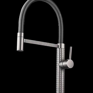 Luxury style high quality brass material chrome silver color spring kitchen faucet