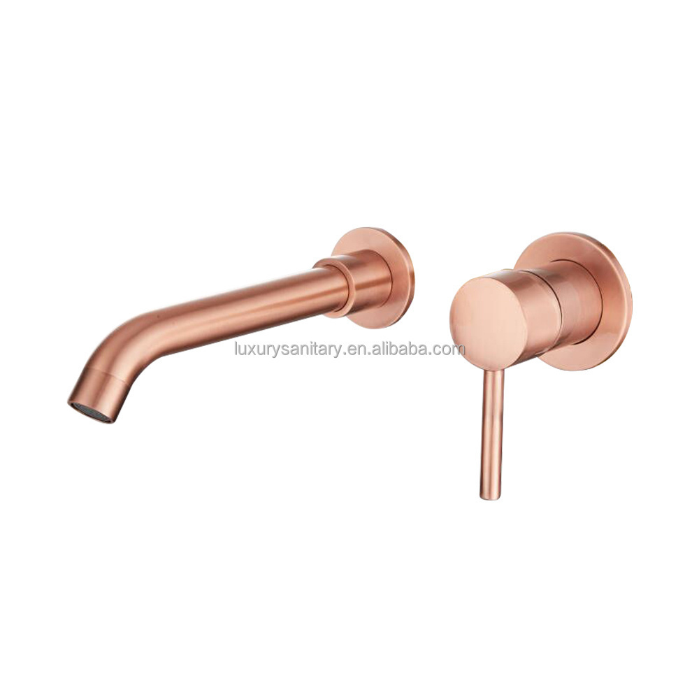 red bronze inwall concealed faucet brass copper color bathroom tap mixer faucet