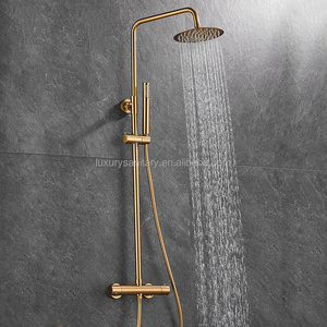 high quality brass material black color bathroom faucets, mixers shower faucets mixers taps thermostatic bathroom shower set