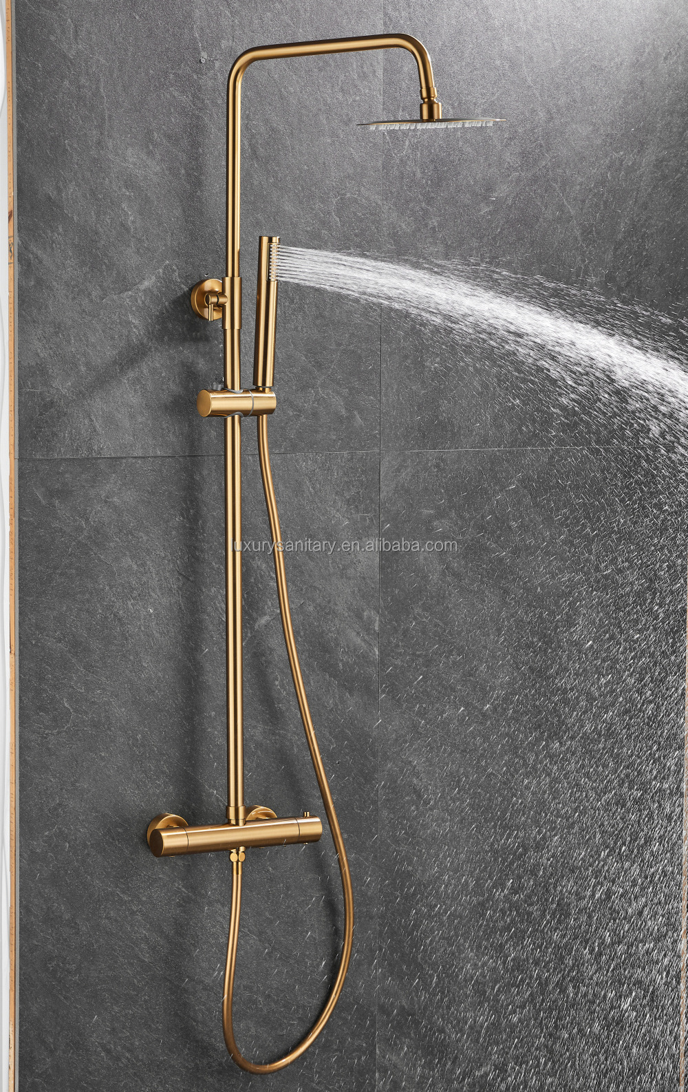 high quality brass material black color bathroom faucets, mixers shower faucets mixers taps thermostatic bathroom shower set