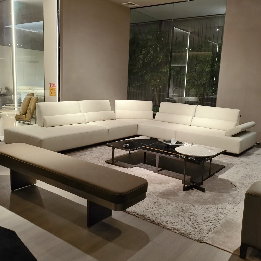 Foshan furniture modern luxury modular Sofa new design quality Modular living room Sofa comfort genuine leather sectional sofa