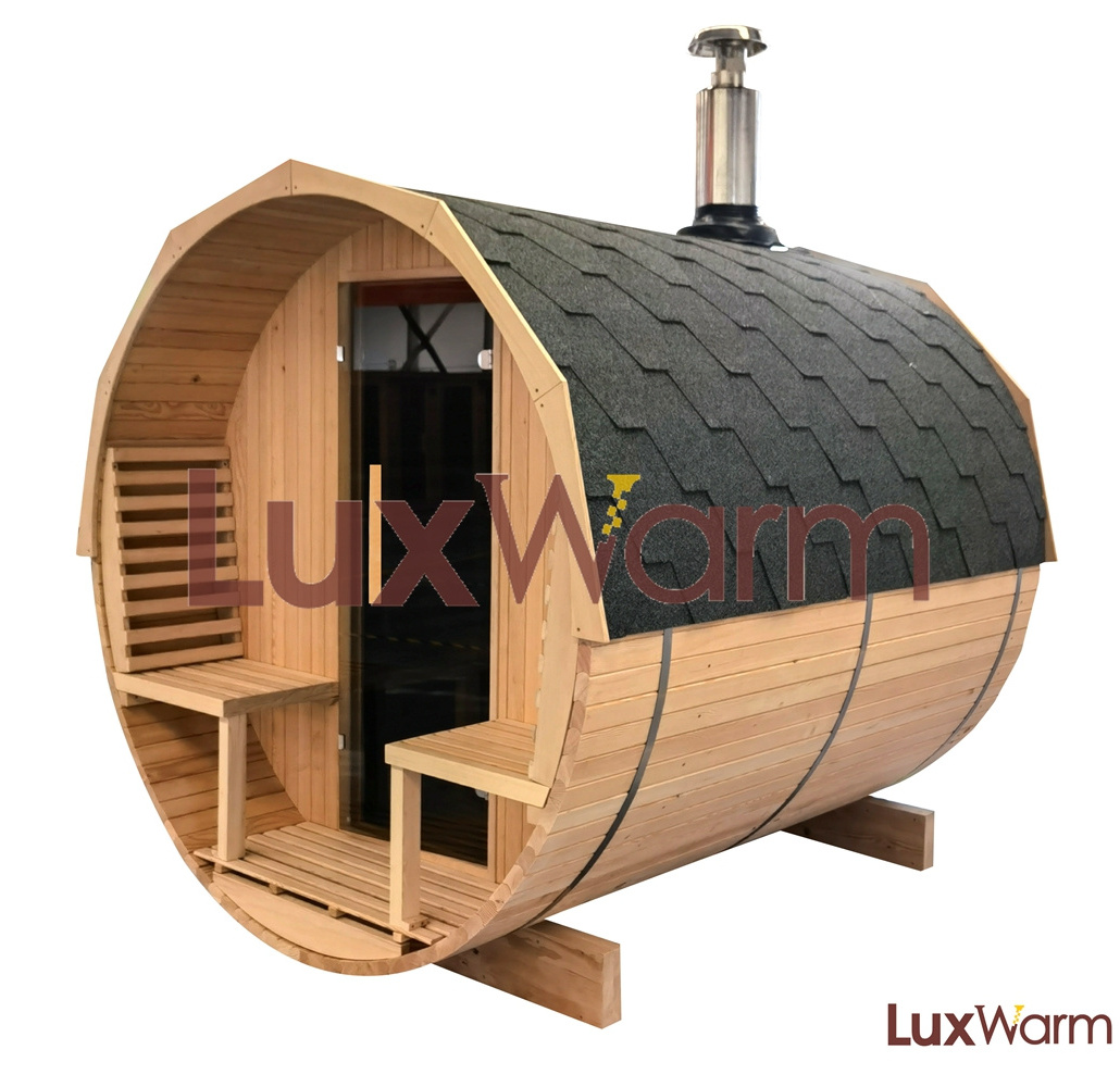 Luxwarm Traditional Outdoor Sauna Barrel Sauna Wood Oven Alternative