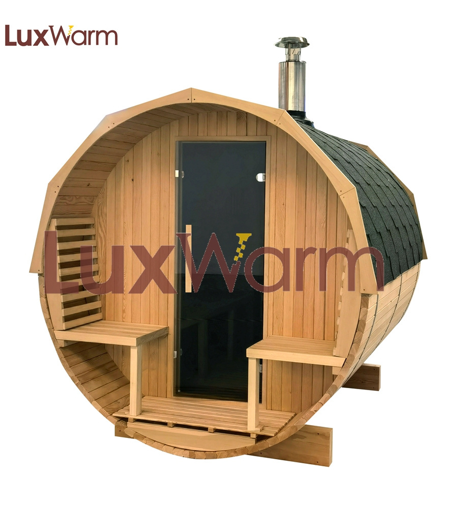 Luxwarm Traditional Outdoor Sauna Barrel Sauna Wood Oven Alternative