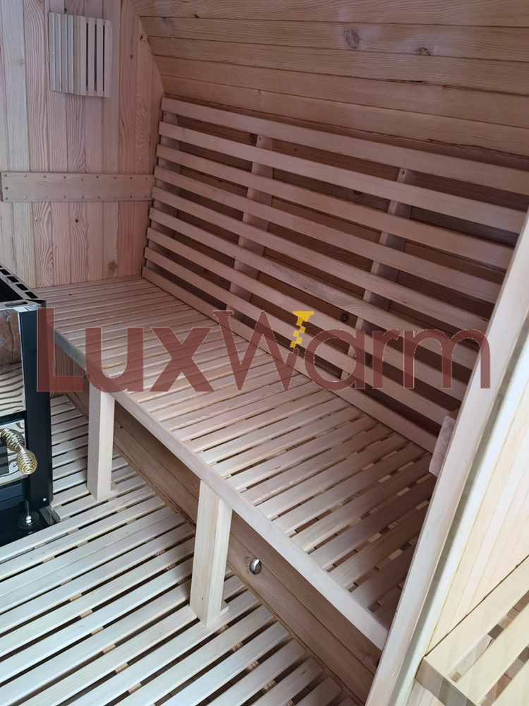 Luxwarm Traditional Outdoor Sauna Barrel Sauna Wood Oven Alternative