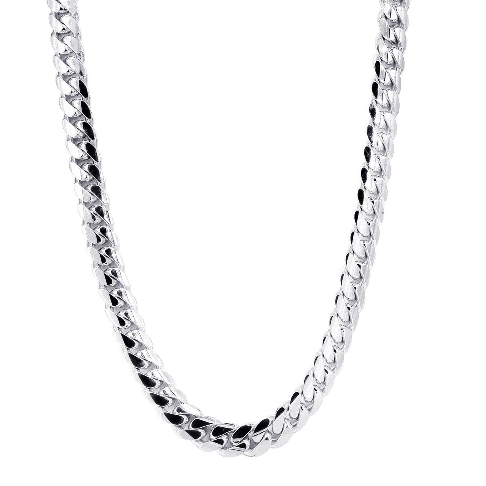 High Quality Classic Heavy Miami Cuban Link Chain 10MM 11mm 12MM Solid 925 Sterling Silver Necklace Customizable For Men