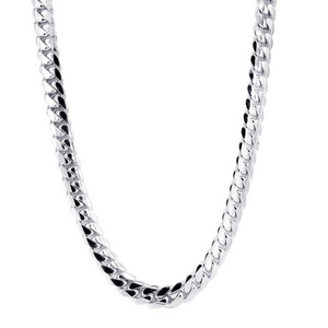 High Quality Classic Heavy Miami Cuban Link Chain 10MM 11mm 12MM Solid 925 Sterling Silver Necklace Customizable For Men