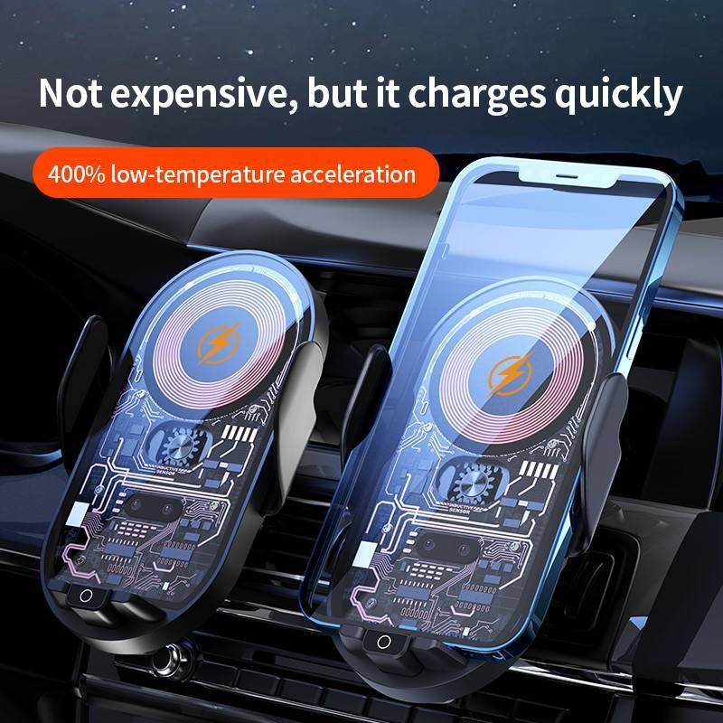 Hot Selling High Quality Transparent Panel Can Be Customized with Logo Car Wireless Charging Phone Holder