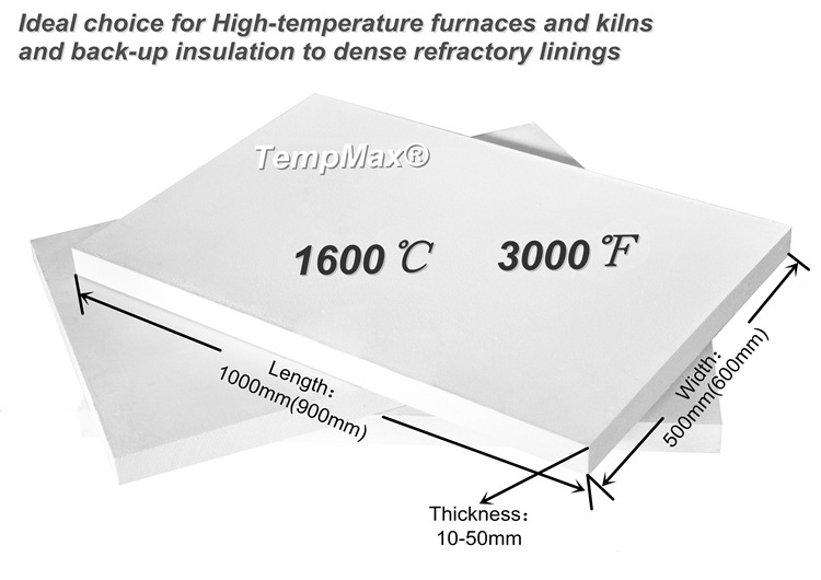 TempMax PCW Panel 1600c 1700c 1800c Polycrystalline Mullite Fiber Board For Furnace