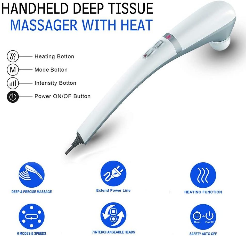 Luyao Factory handheld portable electric deep tissue percussion massager Infrared Handheld Massager