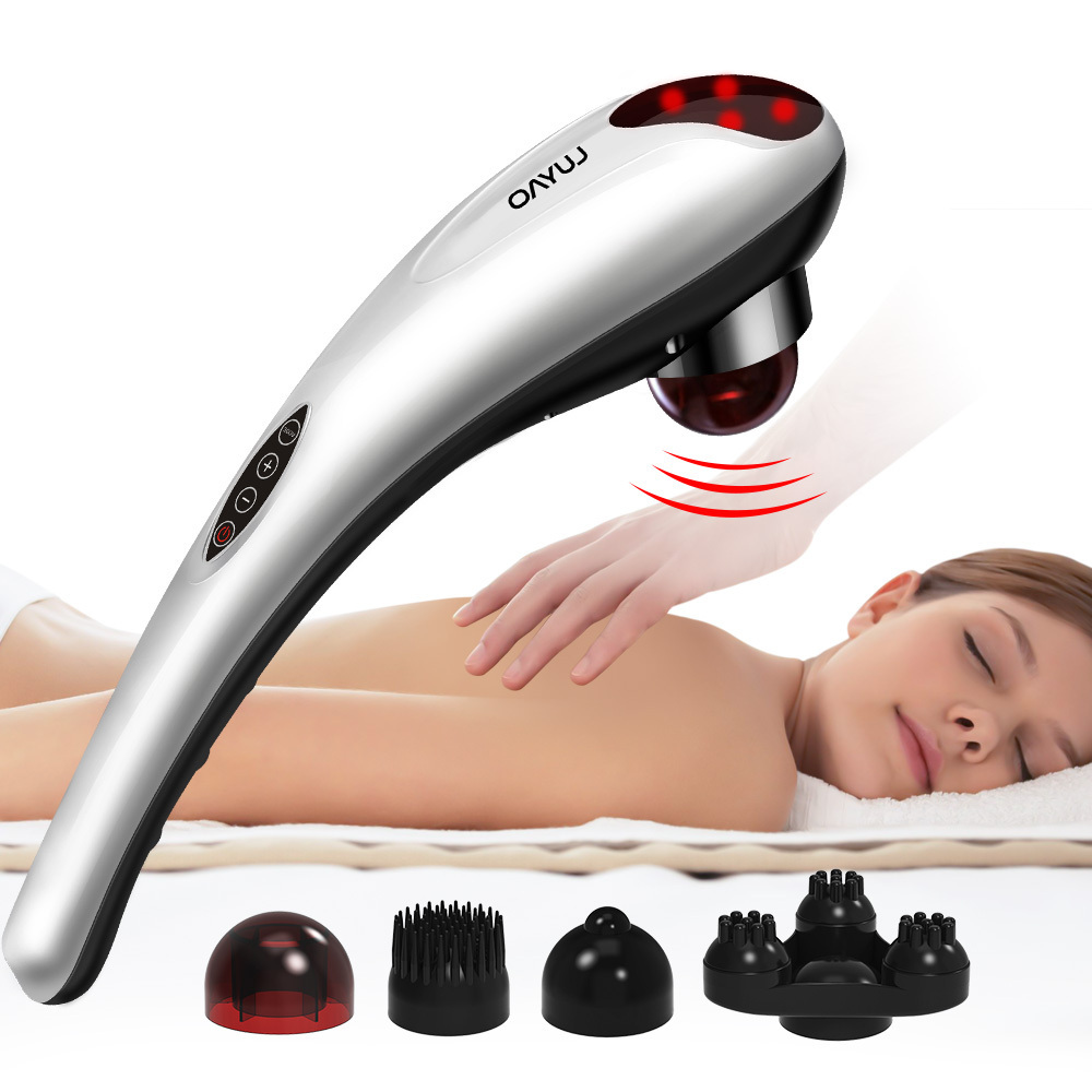 LUYAO LY-632A Amazon hot seller vibration deep percussion infra red light electric handheld body massager for whole body