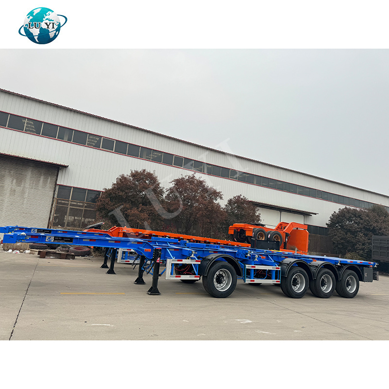 3 Axles 40ft Shipping Container Trailer Skeleton Container Chassis Truck Semi Trailer 20ft Skeleton Container Semi Trailer