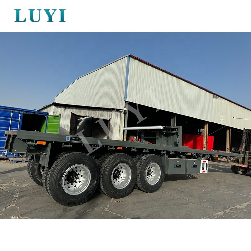 Heavy duty 20 ft 40 ft container chassis trailer flatbed truck trailer