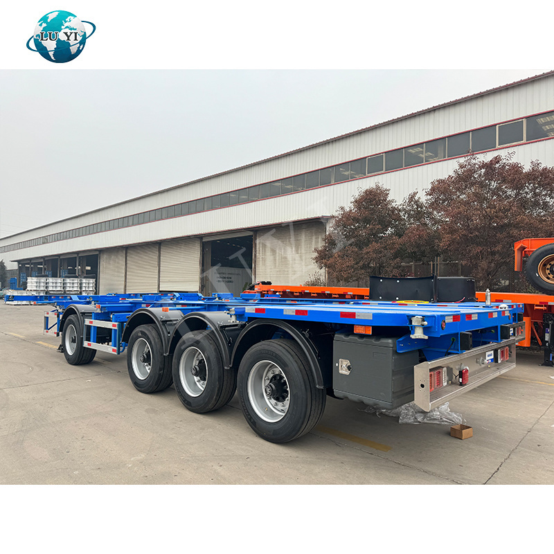 3 Axles 40ft Shipping Container Trailer Skeleton Container Chassis Truck Semi Trailer 20ft Skeleton Container Semi Trailer