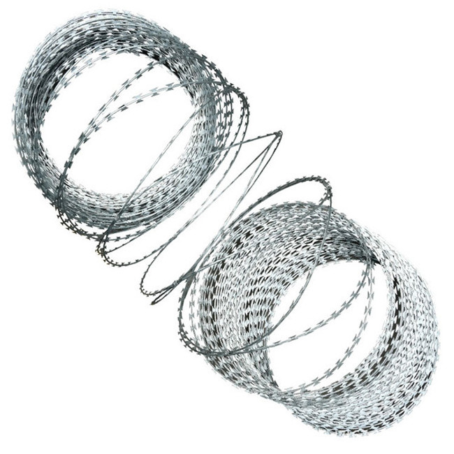 Razor Wire Fence galvanized Concertina  Steel Wire Barbed Wire Coil Steel flat Razor Factory