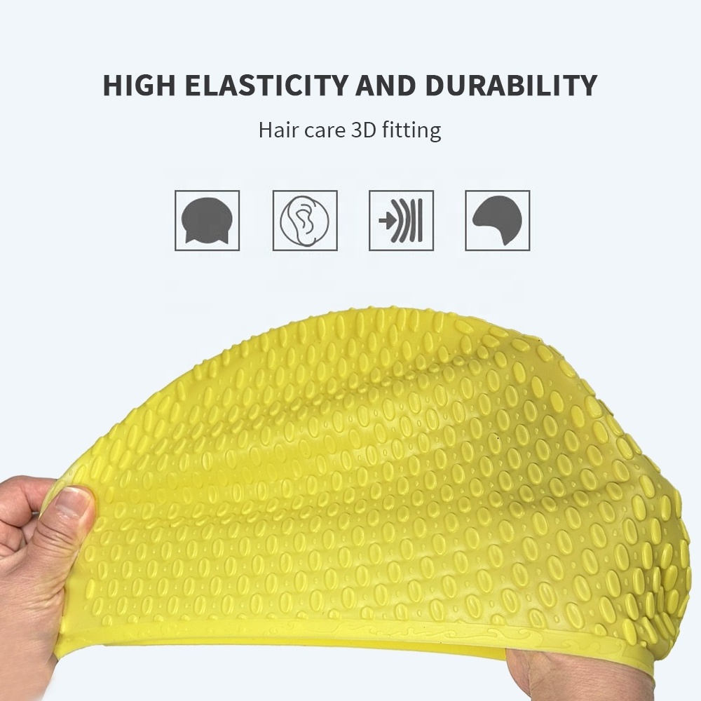 Factory Wholesale Custom Logo Durable Silicone Latex Waterproof Swim Caps