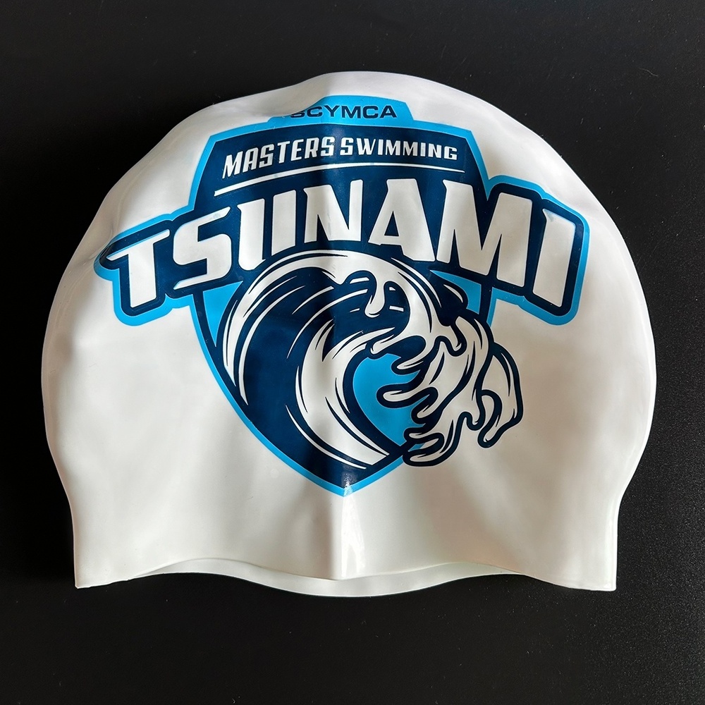 High Quality Seamless 3D Silicone Dome Swim Cap with Customized Logo