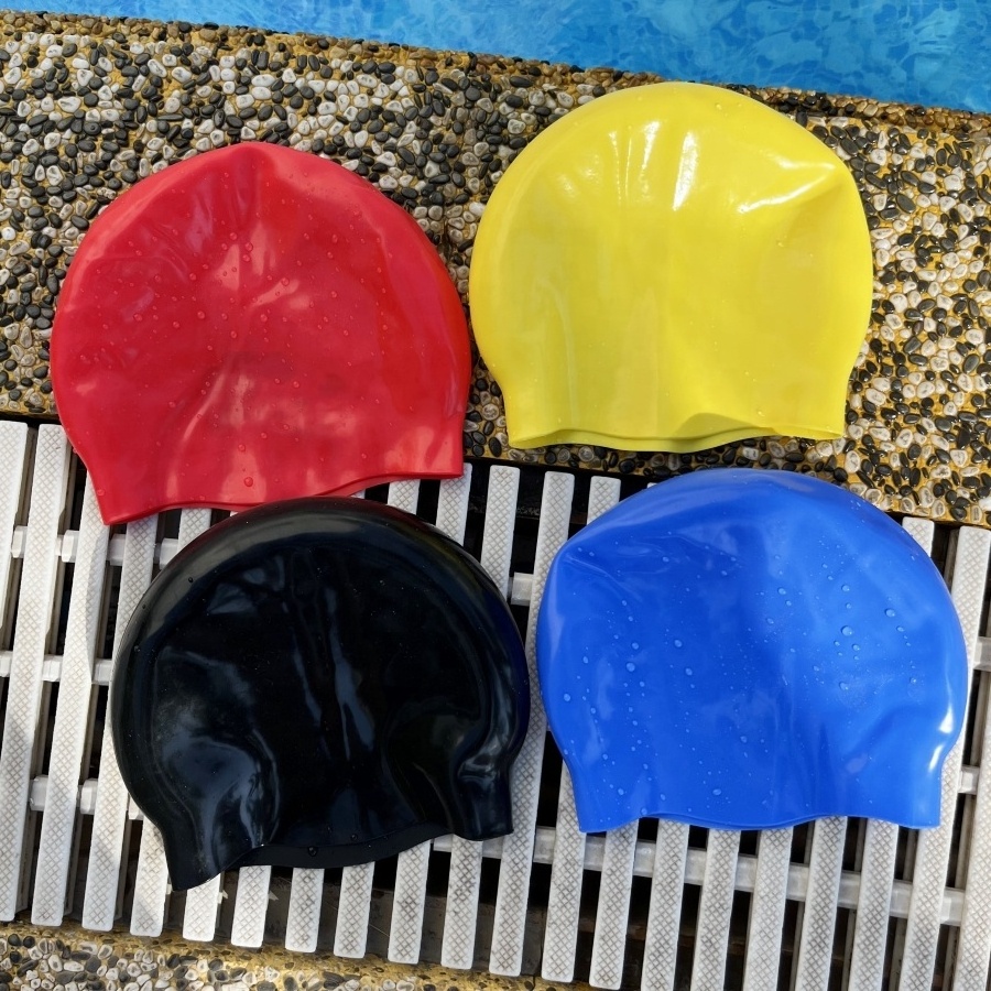 High Quality Seamless 3D Silicone Dome Swim Cap with Customized Logo